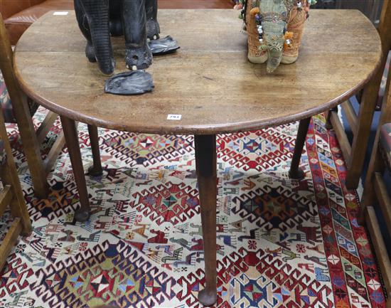 A George III mahogany cottage drop leaf dining table, W.120cm